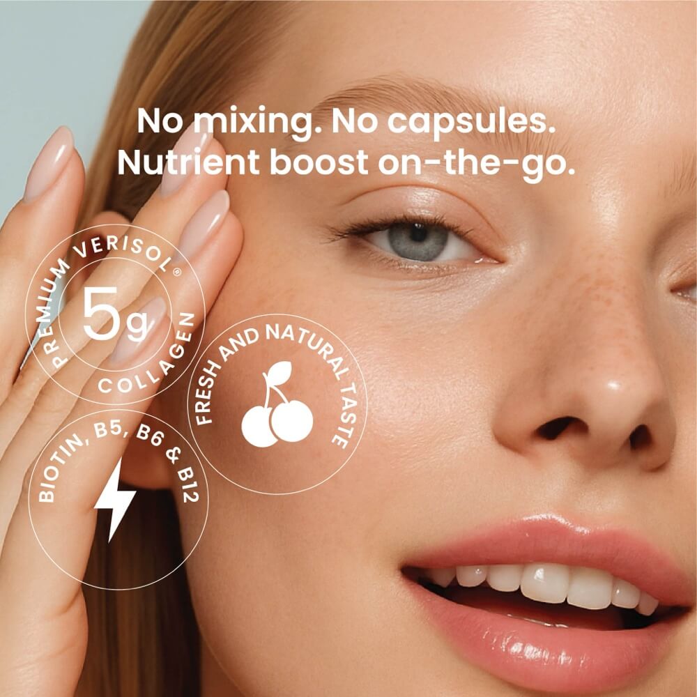 Discover Hydra.sci collagen water with 5g VERISOL® collagen, biotin, and vitamins for glowing skin, stronger hair, and natural taste. No mixing, perfect on-the-go beauty boost.